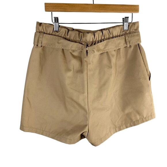 Steve Madden Seaside Cinch Short Size Large Paperbag Tan Minimalist Neutral - Picture 2 of 9